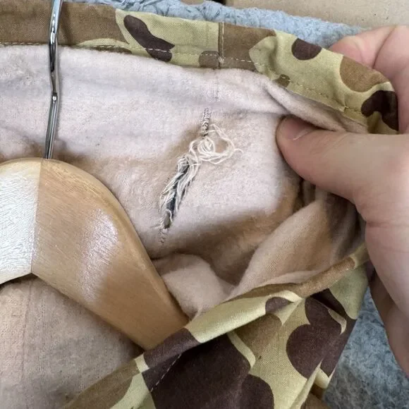 Vtg 1960’s LL Bean Duck Camo Jacket Waterproof Long Men’s Large‎ Canvas